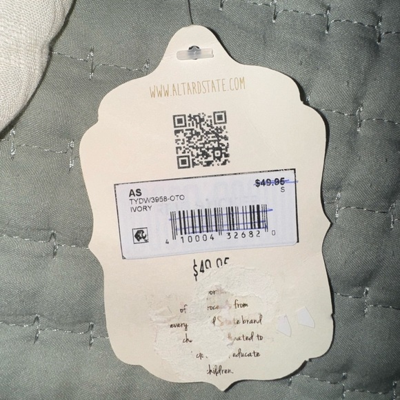 Altar'd State Cream Puff Sleeve Crop Blouse. Size Small. NWT - Picture 8 of 14